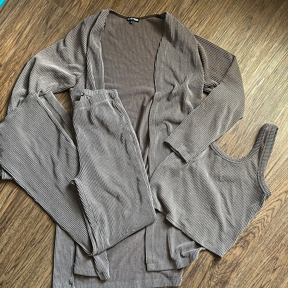 Striped Brown Lounge Set